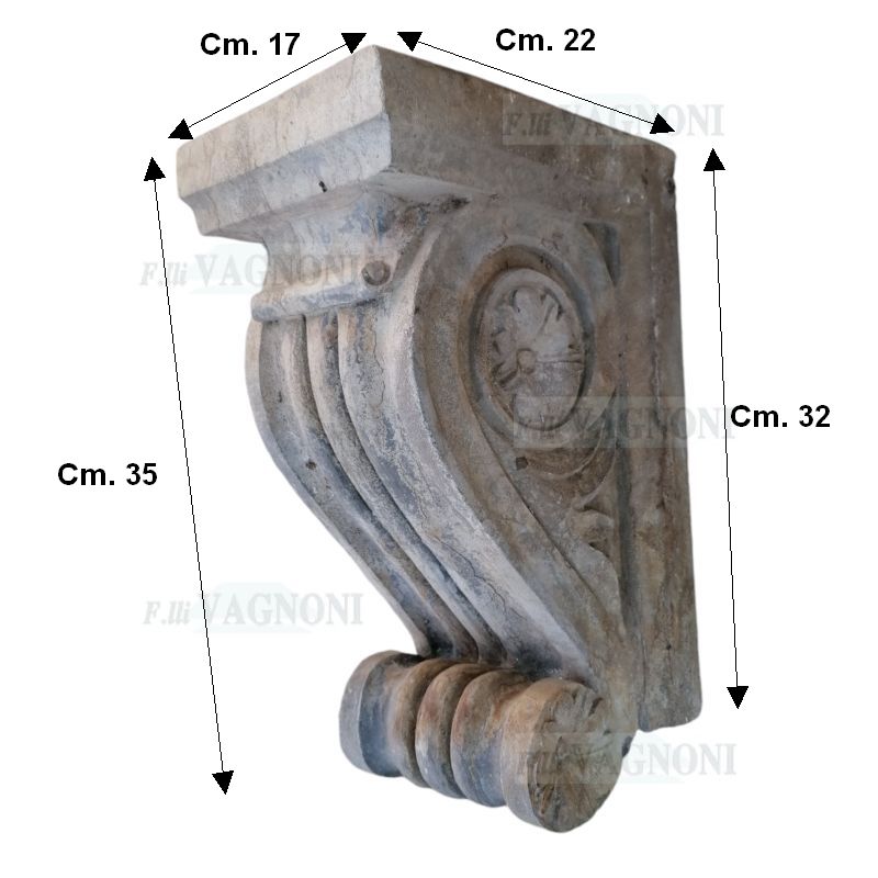 MENSOLA CAPITELLO IN PIETRA PICCOLO CM. 32 LISCIO